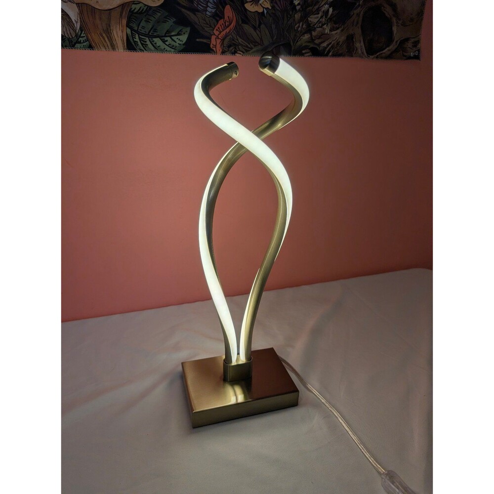 Modern Spiral Variable Light Table Lamp Gold Base 18 Inches Tall